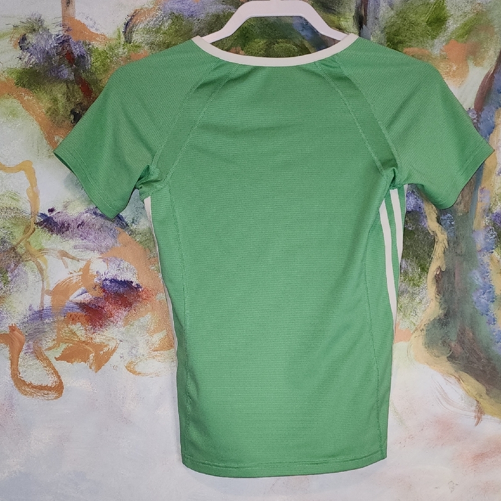 Adidas Women's Green V-Neck Top - Picture 4 of 5